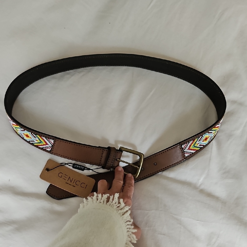 Genicci Brown Beaded Women's Belt.  Women's large